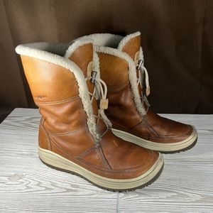 Ecco Brown Leather Hydromax Lined Winter Snow Boot - Women’s 9